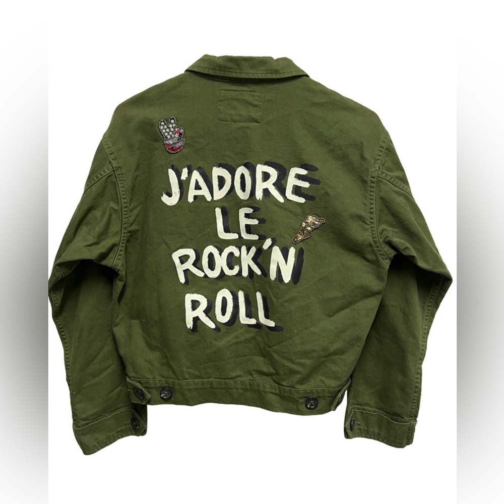 🤩 Forever 21 utility Jean jacket style army green Medium